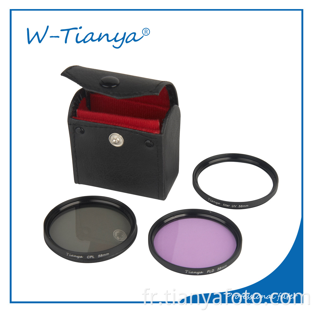 Kit de filtre Wtianya UV+ CPL+ ND8 de haute qualité pour appareil photo reflex